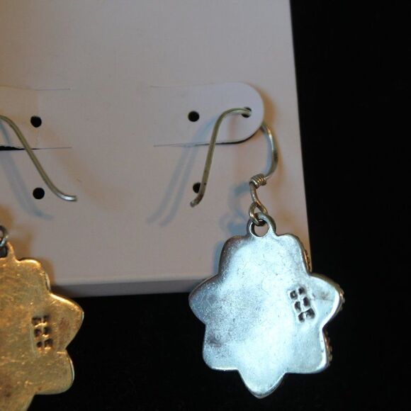 Sterling Bali-Style Pink Moonstone Earrings - Picture 6 of 7